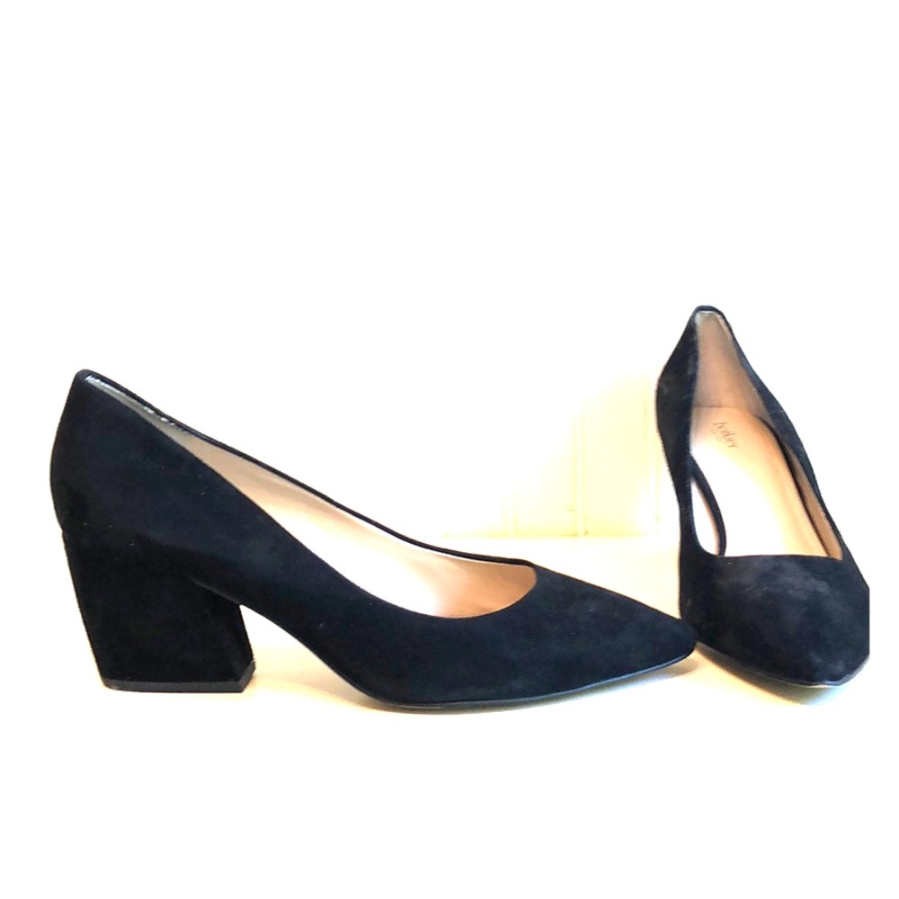 Botkier black suede block heel